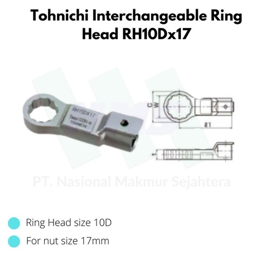 [EZM.1043615] Tohnichi Interchangeable Ring Head RH10Dx17