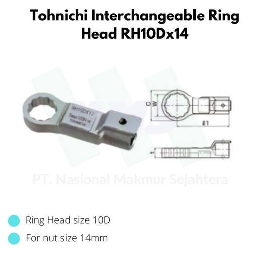 [EZM.1043616] Tohnichi Interchangeable Ring Head RH10Dx14