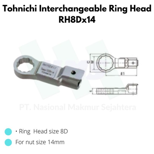 [EZM.1043622] Tohnichi Interchangeable Ring Head RH8Dx14