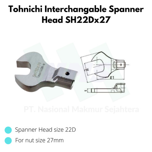 [EZM.1043634] Tohnichi Interchangable Spanner Head SH22Dx27