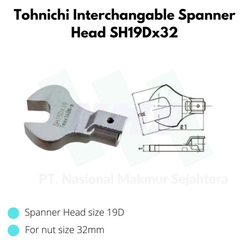 [EZM.1043639] Tohnichi Interchangable Spanner Head SH19Dx32