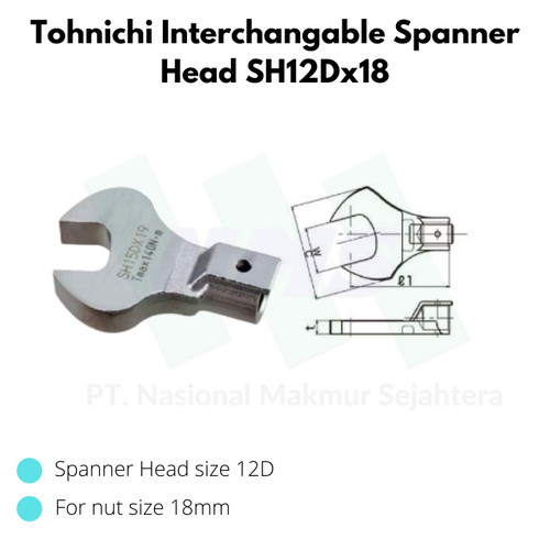 [EZM.1043664] Tohnichi Interchangable Spanner Head SH12Dx18