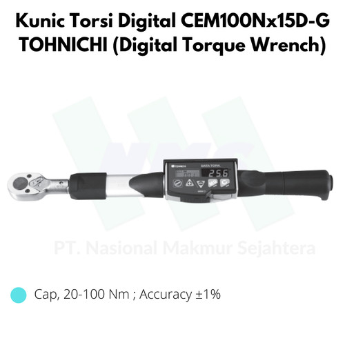 [EZM.1043688] Kunic Torsi Digital CEM100Nx15D-G TOHNICHI (Digital Torque Wrench)