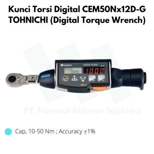 [EZM.1043689] Kunci Torsi Digital CEM50Nx12D-G TOHNICHI (Digital Torque Wrench)