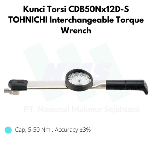 [EZM.1043692] Kunci Torsi CDB50Nx12D-S TOHNICHI Interchangeable Torque Wrench