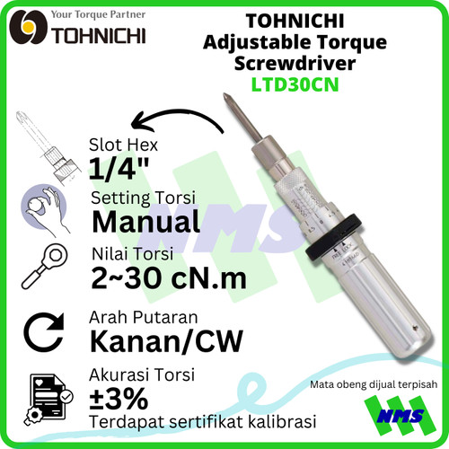 [EZM.1043737] Obeng Torsi LTD30CN 4-30 cNm TOHNICHI Adjustable Torque Screwdriver