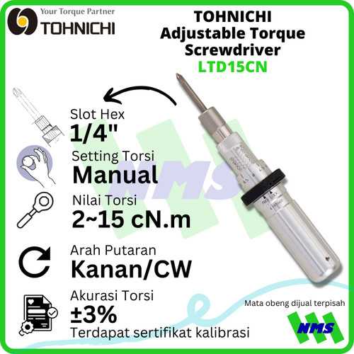[EZM.1043738] Obeng Torsi LTD15CN (2-15 cNm) TOHNICHI Torque Screwdriver
