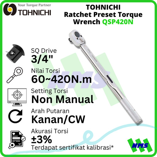 [EZM.1043758] Kunci Torsi QSP420N TOHNICHI Preset Torque Wrench
