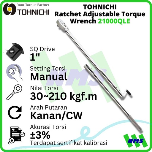 [EZM.1043769] Kunci Torsi 21000QLE 1" 5.000-21,000 kgf.cm TOHNICHI Torque Wrench