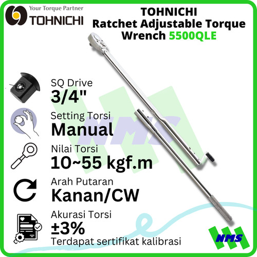 [EZM.1043773] Kunci Torsi 5500QLE 3/4" 1.000 - 5.500 kgf.cm TOHNICHI Torque Wrench