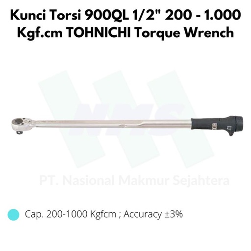[EZM.1043778] Kunci Torsi 900QL 1/2" 200 - 1.000 Kgf.cm TOHNICHI Torque Wrench