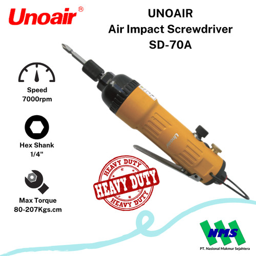 [EZM.1043968] Obeng Angin 1/4 inch Air Screwdriver UNOAIR SD-70A