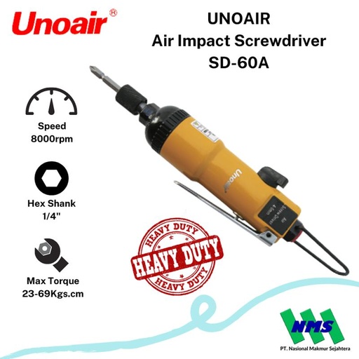 [EZM.1043971] Obeng Angin 1/4 inch Air Screwdriver UNOAIR SD-60A