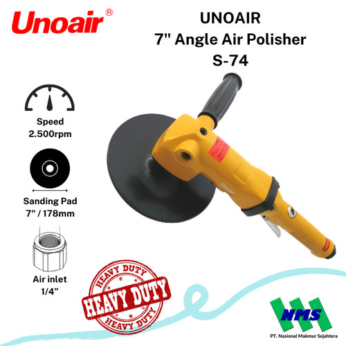 [EZM.1043973] Mesin Poles Angin 7 inch Air Angle Polisher UNOAIR S-74 (Low Speed)