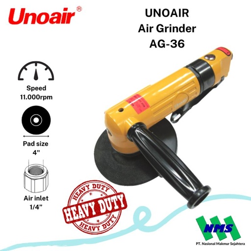 [EZM.1043990] Gerinda Tangan Angin Air Grinders UNOAIR AG-36 Pad 4 inci 4"
