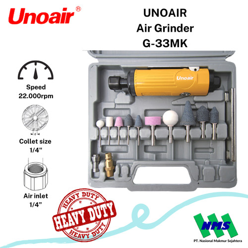 [EZM.1043992] Gerinda Tangan Angin (1 Set) Mini Die Grinder Kit UNOAIR G-33MK
