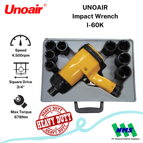 [EZM.1044009] Pembuka Baut Angin 3/4 inch Impact Wrenches UNOAIR I-60K