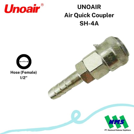 [EZM.1044021] Air Quick Coupler Sambungan Selang Kompresor UNOAIR SH-4A
