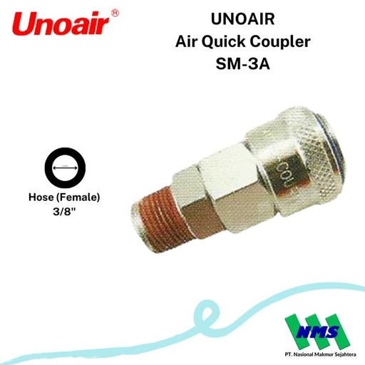 [EZM.1044029] Air Quick Coupler Sambungan Selang Kompresor UNOAIR SM-3A