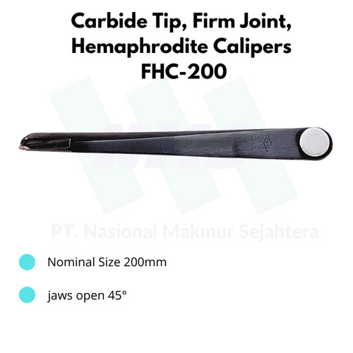 [EZM.1044077] Niigata Seiki Carbide Tip, Firm Joint, Hemaphrodite Calipers FHC-200
