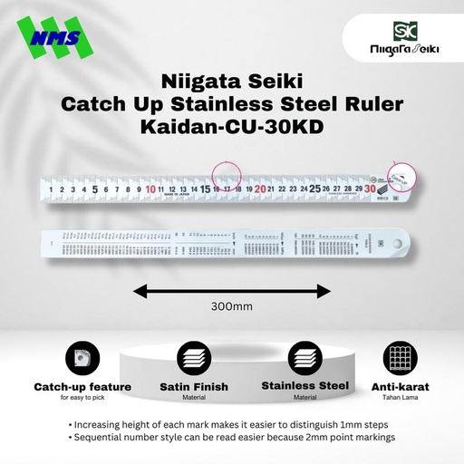[EZM.1044101] Niigata Seiki Metal Ruler CU-30KD