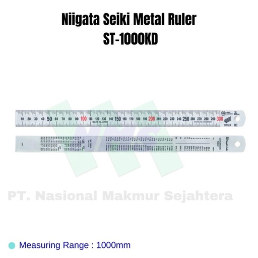 [EZM.1044102] Niigata Seiki Metal Ruler ST-1000KD