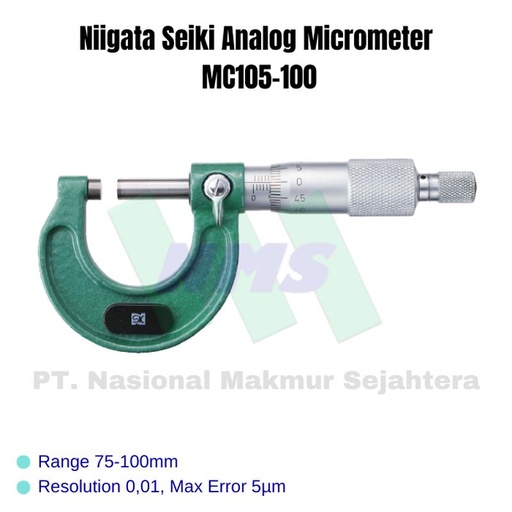 [EZM.1044140] Niigata Seiki Analog Outside Micrometer MC105-100 75-100mm