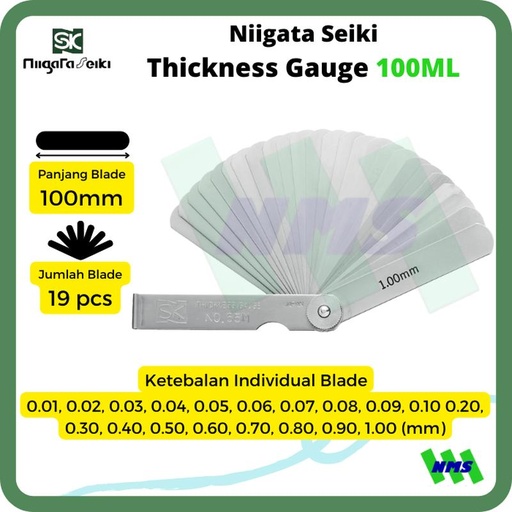 [EZM.1044178] Niigata Seiki Thickness Gauge 100ML Feeler Kipas