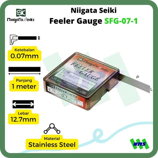 [EZM.1044201] Feeler gauge stainless steel SFG-07-1 (0,07mm x 1 m)