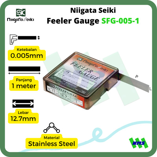 [EZM.1044215] Niigata Seiki Feeler gauge stainless steel SFG-005-1 (0,005 mm x 1 m)