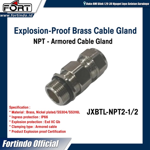 [EZM.1030429] Explosion-Proof Brass Cable Gland JXBTL-NPT2-1/2 (MERK FORT)