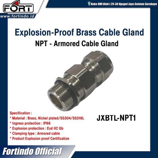 [EZM.1030433] Explosion-Proof Brass Cable Gland JXBTL-NPT1 (MERK FORT)
