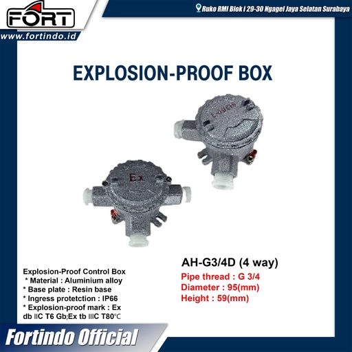 [EZM.1030436] Explosion-Proof Junction Box AH-G3/4D (4way) MERK FORT