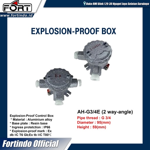 [EZM.1030438] Explosion-Proof Junction Box AH-G3/4E (2 way-angle) MERK FORT