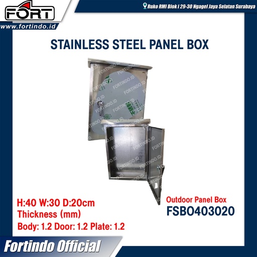 [EZM.1030561] Stainless Panel Box Outdoor FSBO403020 IP55 Merk FORT