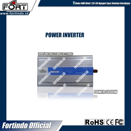 [EZM.1031429] Power Inverter GK-DZ-3000-24 DC To AC Volt Converter Pure Sine Wave 24 V Ke 220 VAC 3000 W For Baterai Solar Cell FORT