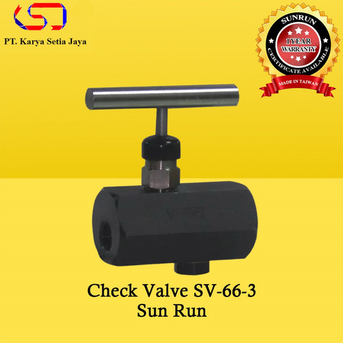 [EZO.1900039] Manually Operated Check Valve SV-66-3 Sun Run