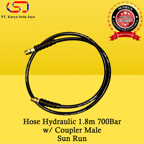[EZO.1900044] Selang Hidrolik 1.8m 700Bar XU2-1.8M3NM3NM-S w/ Coupler Male Sun Run