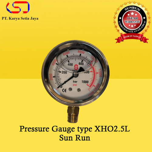 Pressure Gauge type XHO2.5L Sun Run