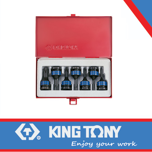 [EZM.8900144] 7PC IMPACT TORX BIT SOCKET SET BLACK 1/2"DR - KING TONY 4417PP