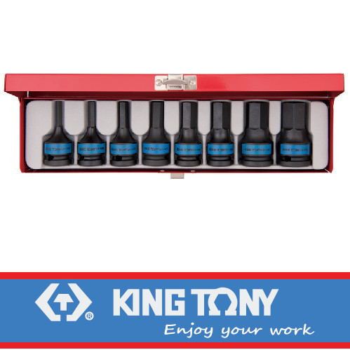 [EZM.8900254] 8PC IMPACT HEX BIT SOCKET SET 1/2"DR - KING TONY 4418MP