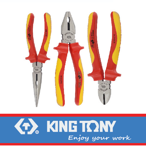 [EZM.8900267] TANG LISTRIK - 3 PCS VDE INSULATED PLIERS SET - KING TONY 40603GP