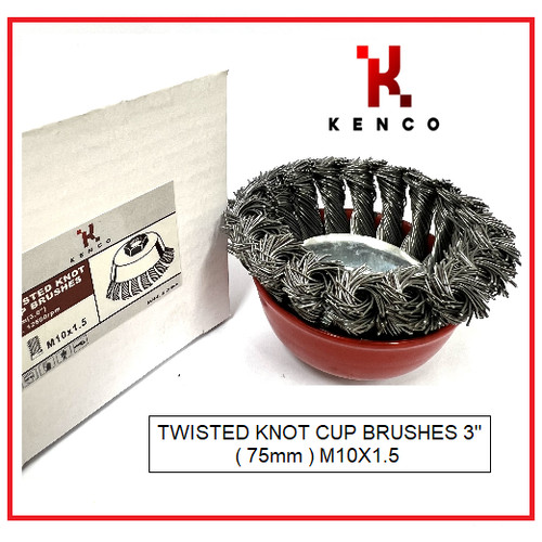 [EZM.8900367] TWISTED KNOT CUP BRUSHES 3"(75mm) M10X1.5 - KENCO KCCB3