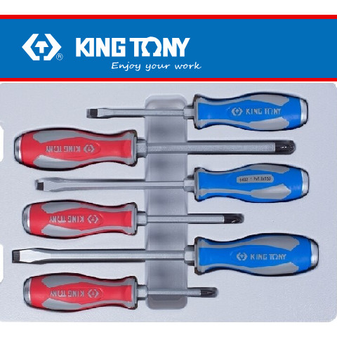 [EZM.8900549] OBENG SET 6PCS GO THRU SCREWDRIVER SET KING TONY - 030206MR