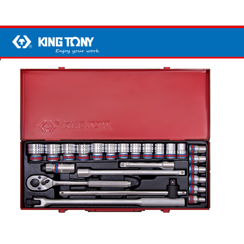 [EZM.8900596] SOKET MURAH SET 24PC 1/2"DR SOCKET SET 6PT SAE CHROME 04526SRC