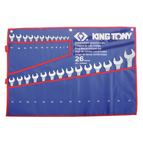 [EZM.8900960] KUNCI RING PAS COMBINATION WRENCH SET METRIC TETORON KING TONY 01226MR