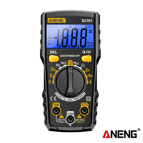 [EZR.2000355] Aneng SZ303 Multimeter AC/DC Voltage Current Resistance Electrical Tester 1999 Count