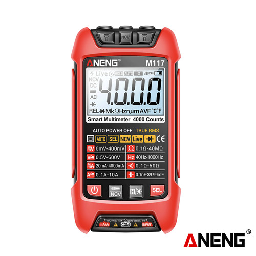 [EZR.2000090] Aneng M117 Capacitor Tester Resistance Current Voltage Multimeter 4000 Counts Instruments Meter