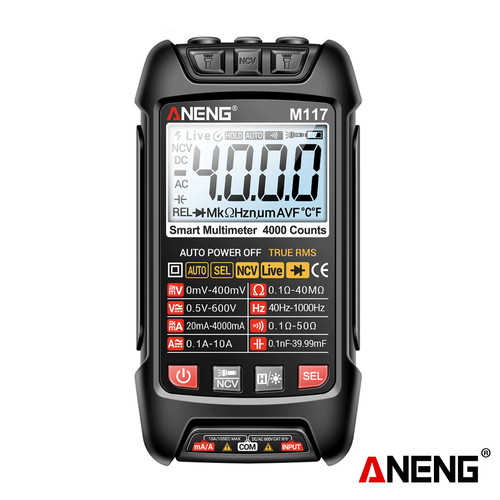 [EZR.2000091] Aneng M117 Multimeter Smart Digital 4000 Count AC/DC Current Voltage Tester Meter Tools