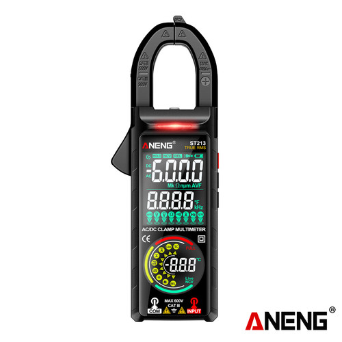 [EZR.2000095] Aneng ST213 Clamp Meter VA Reverse Color Display Screen Multimeter 6000 Count True RMS Tester DC/AC Voltage Current Tool